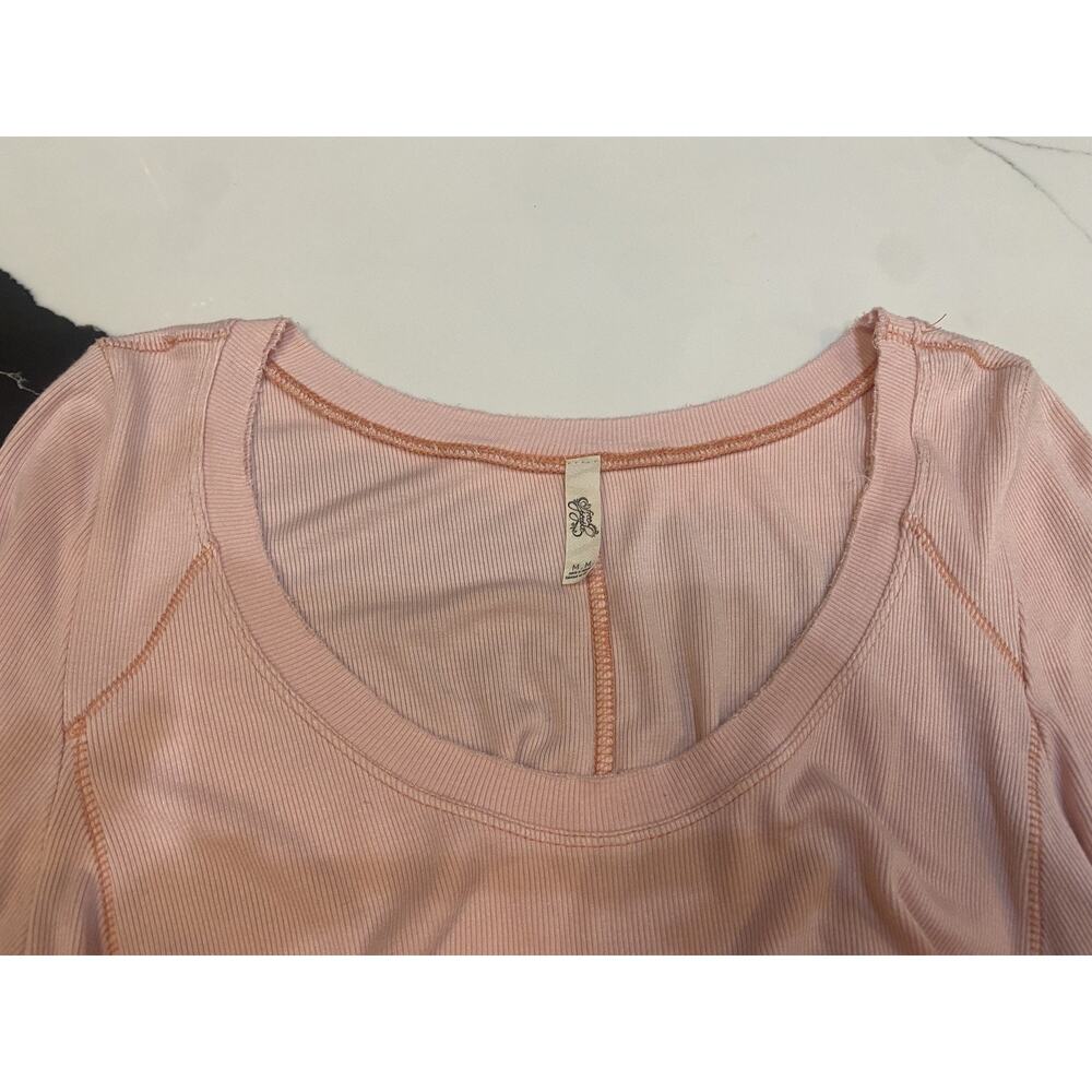 Free People January Oversized Pink Henley Size Medium - Picture 6 of 7